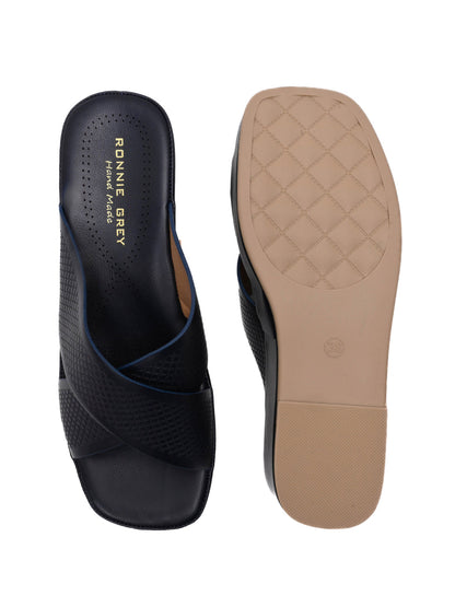 Women, Women Footwear, Navy Blue Sandals