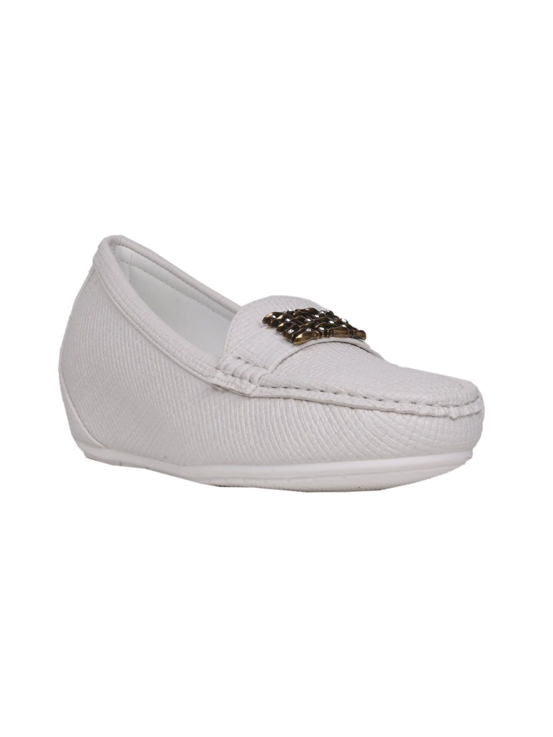 Women, Women Footwear, White Loafers