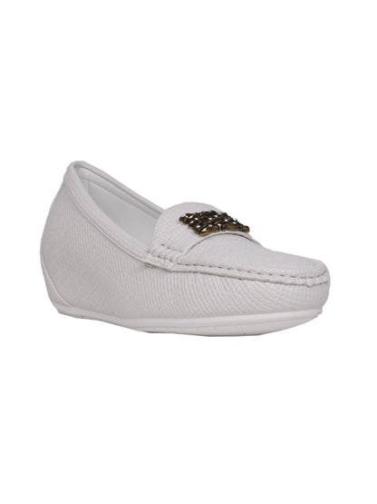 Women, Women Footwear, White Loafers