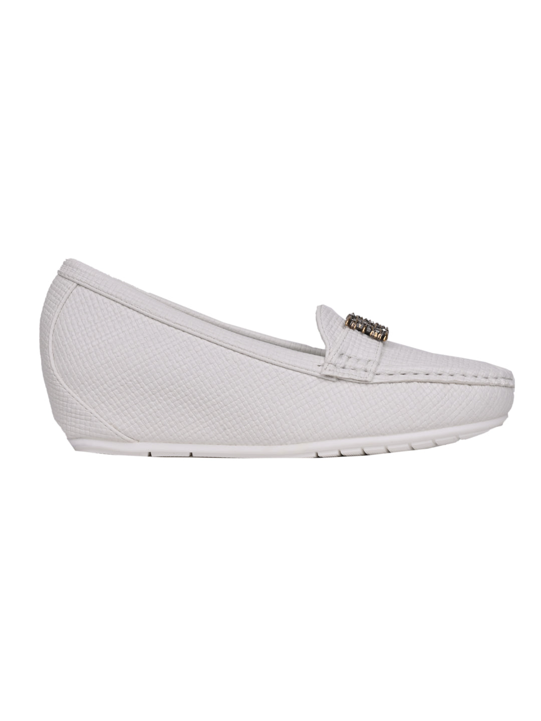 Women, Women Footwear, White Loafers