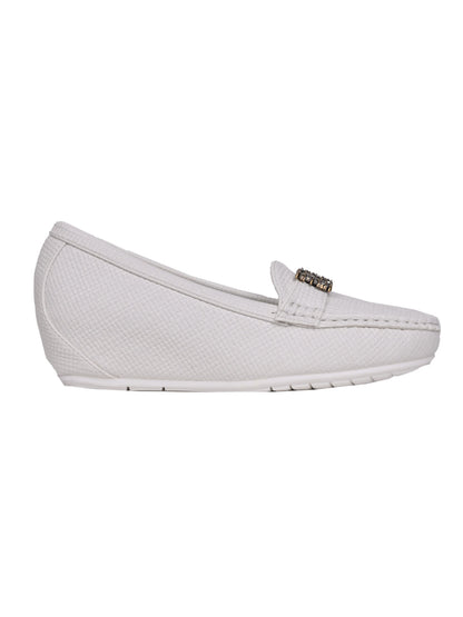 Women, Women Footwear, White Loafers