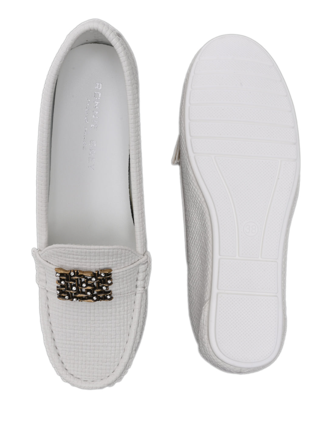 Women, Women Footwear, White Loafers
