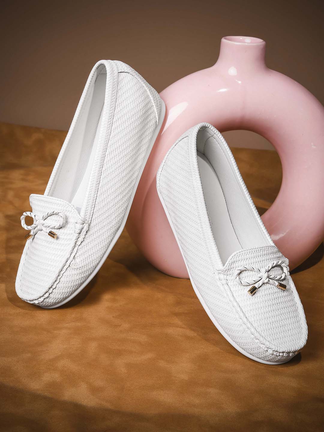 Women, Women Footwear, White Loafers
