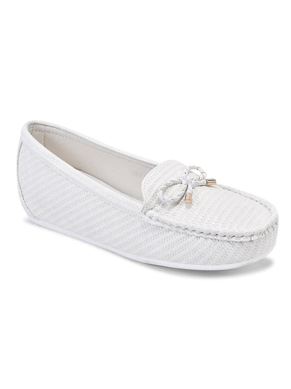Women, Women Footwear, White Loafers