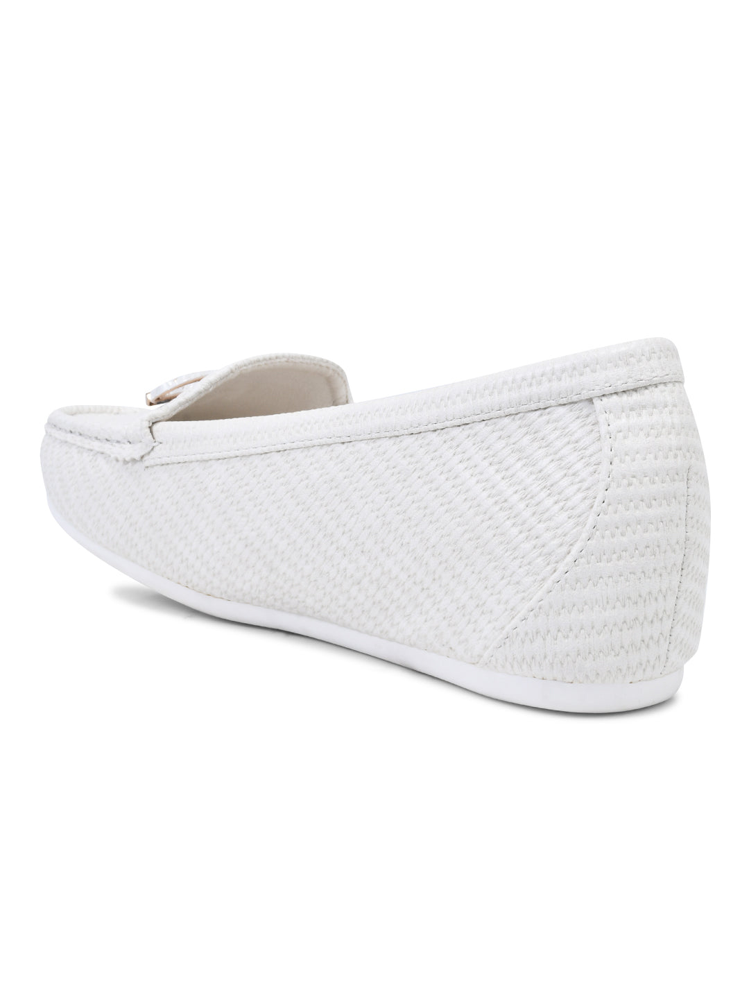 Women, Women Footwear, White Loafers