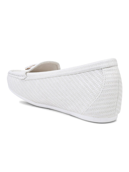 Women, Women Footwear, White Loafers