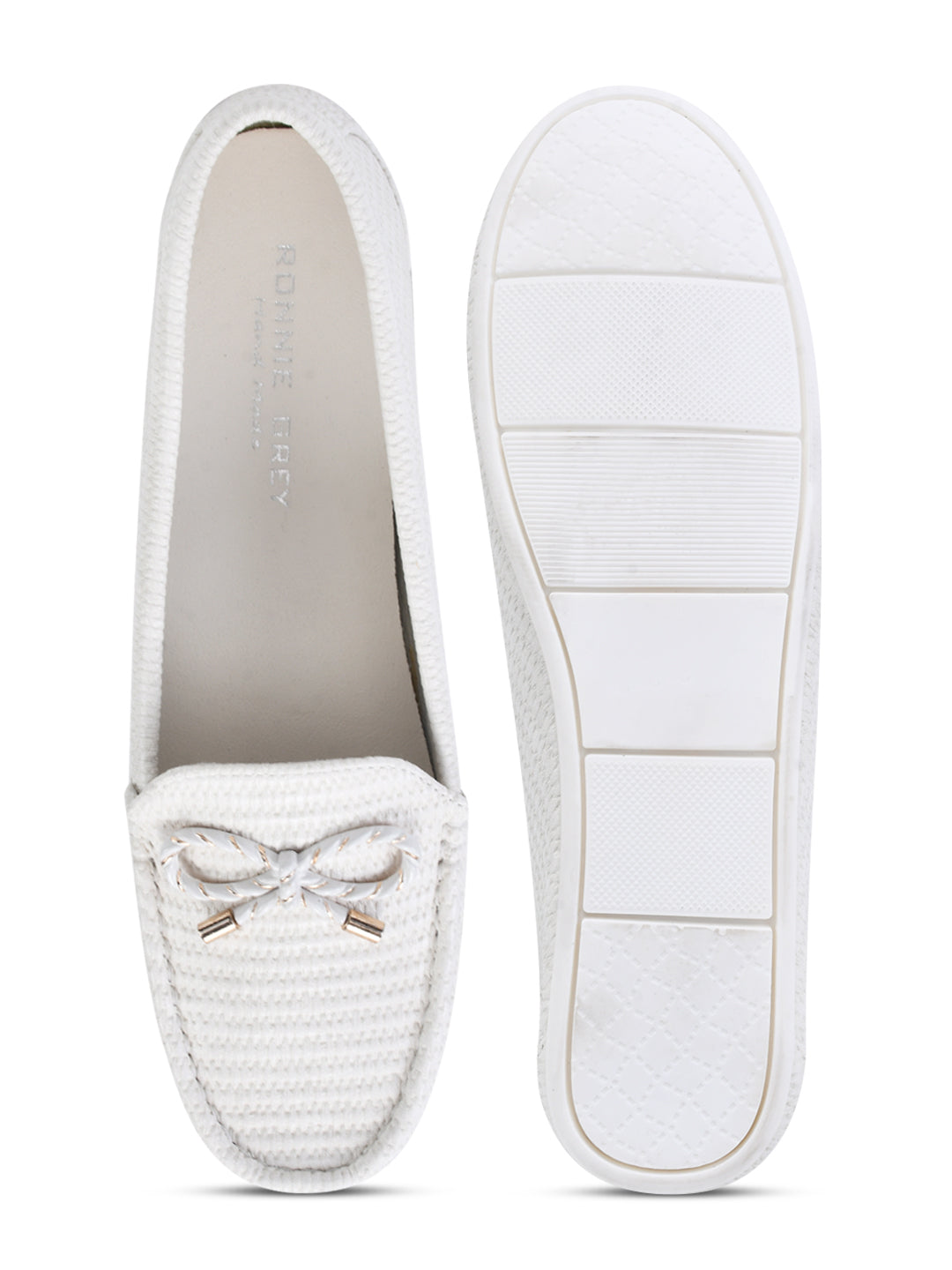 Women, Women Footwear, White Loafers