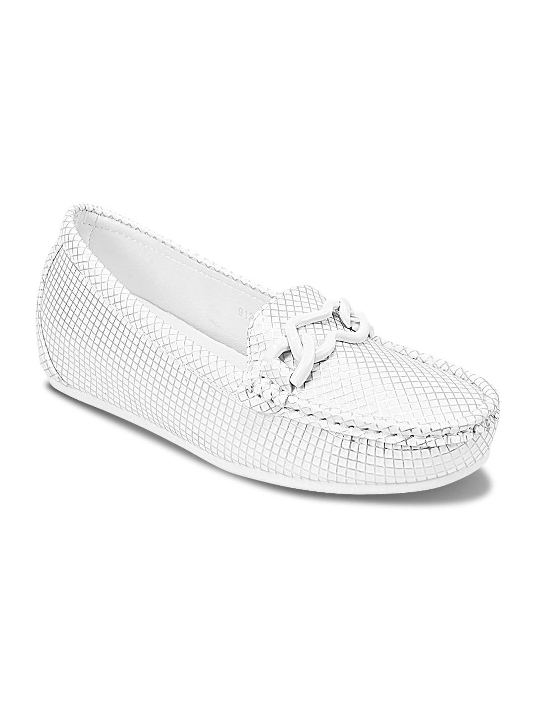 Women, Women Footwear, White Loafers