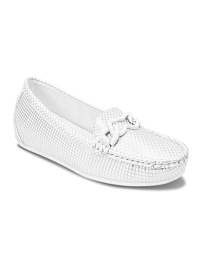 Women, Women Footwear, White Loafers