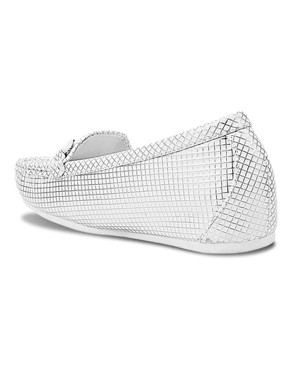 Women, Women Footwear, White Loafers