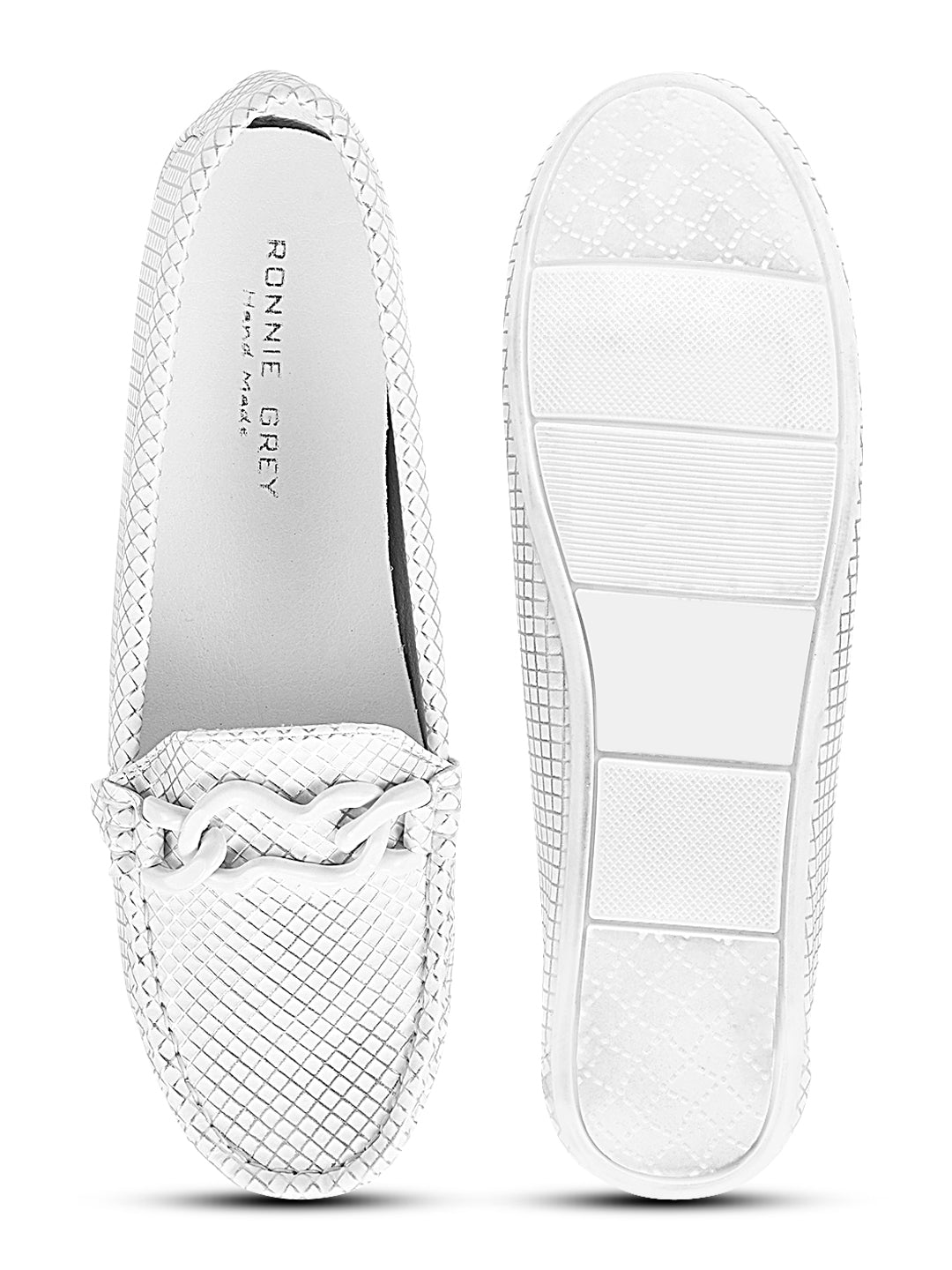 Women, Women Footwear, White Loafers