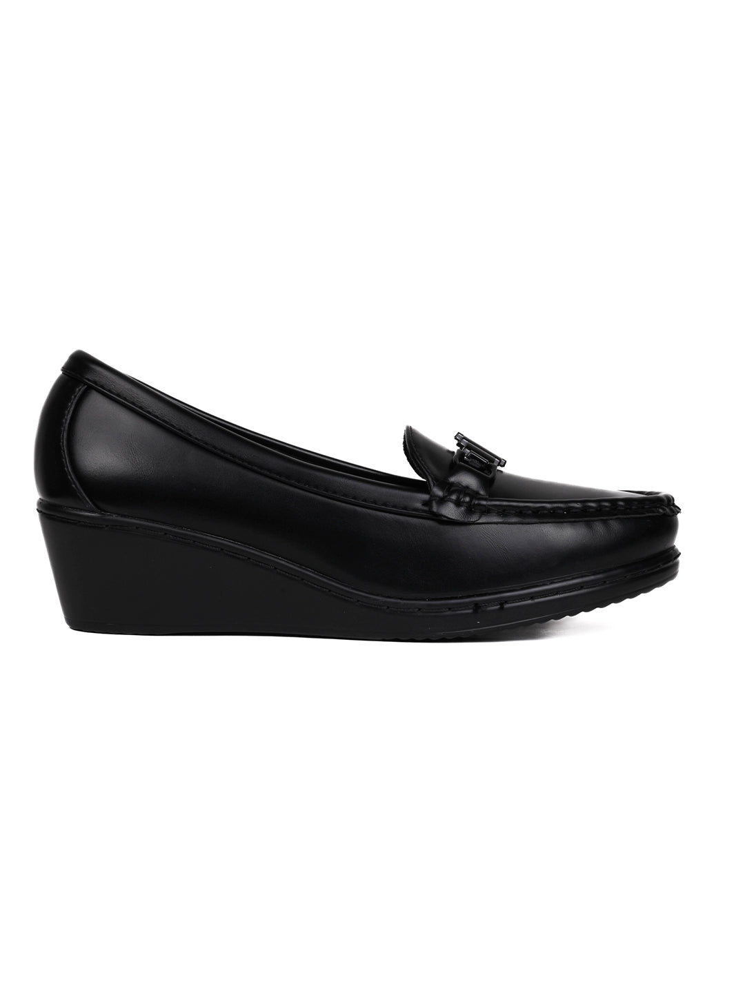 Women, Women Footwear, Black Loafers