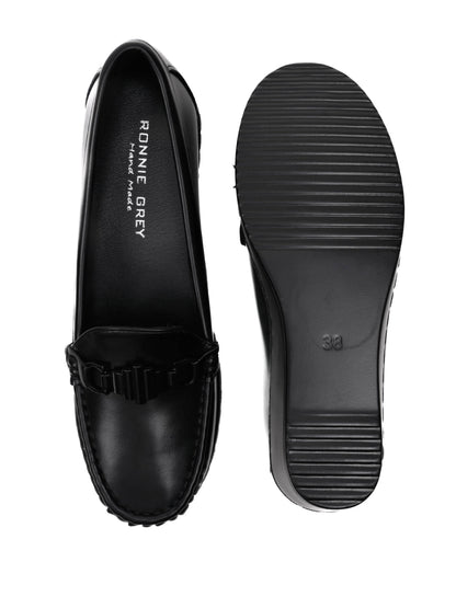 Women, Women Footwear, Black Loafers