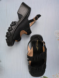 Women, Women Footwear, Black Sandals