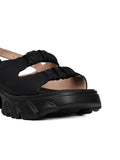 Women Black Solid Backstrap Sandals