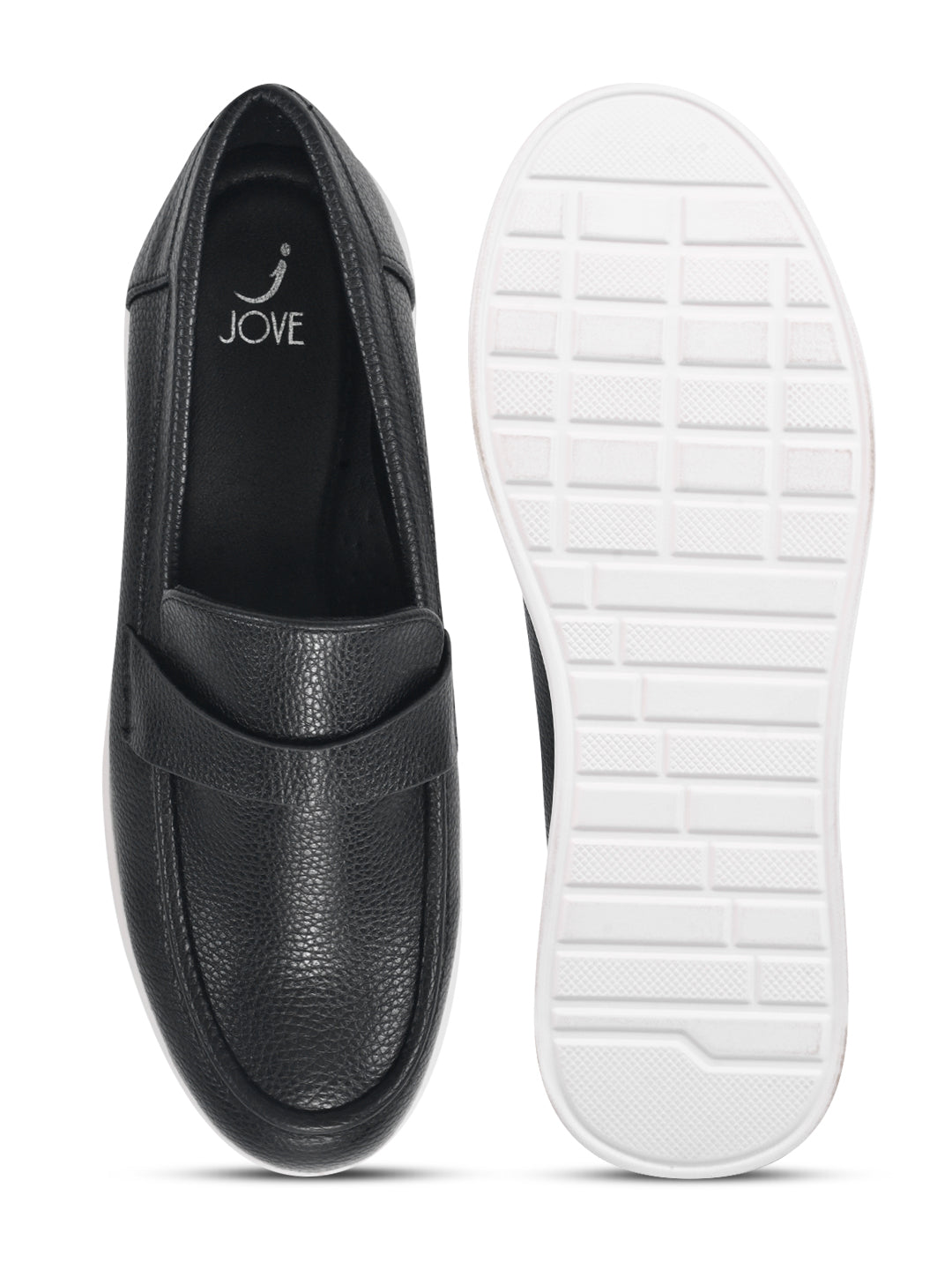 Women Black Textured Loafers