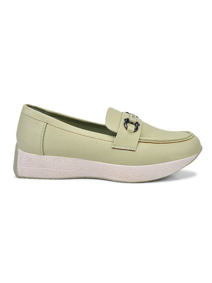 Women, Women Footwear, Green Loafers