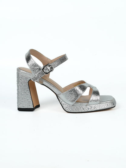 Women, Women Footwear, Silver Sandals