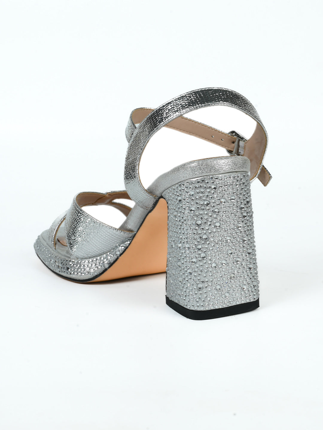 Women, Women Footwear, Silver Sandals