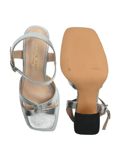 Women, Women Footwear, Silver Sandals