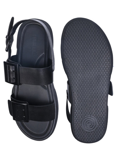 Men, Men Footwear, Black Sandals