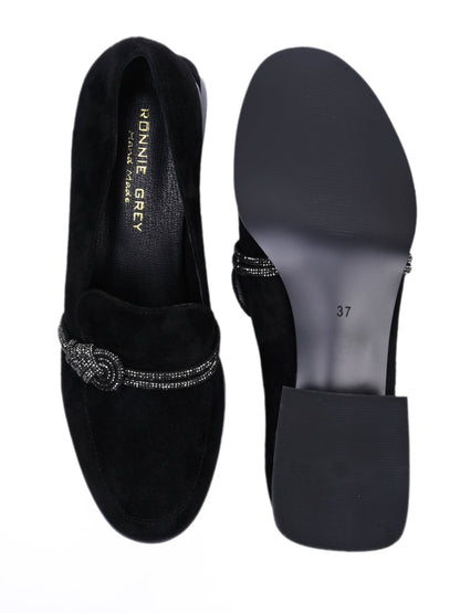 Women, Women Footwear, Black Loafers
