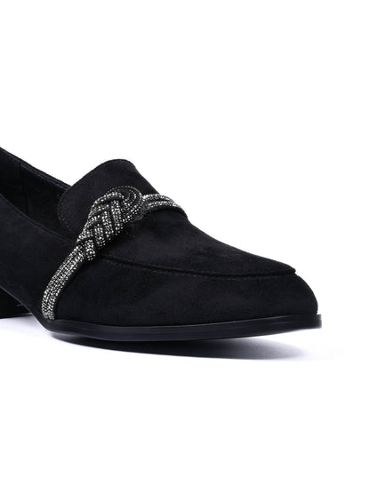 Women, Women Footwear, Black Loafers