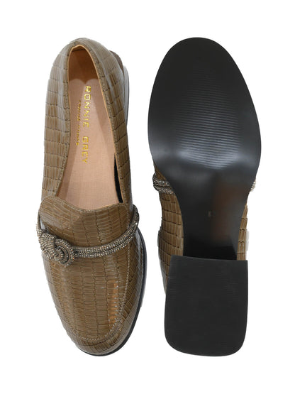 Women, Women Footwear, Khaki Loafers