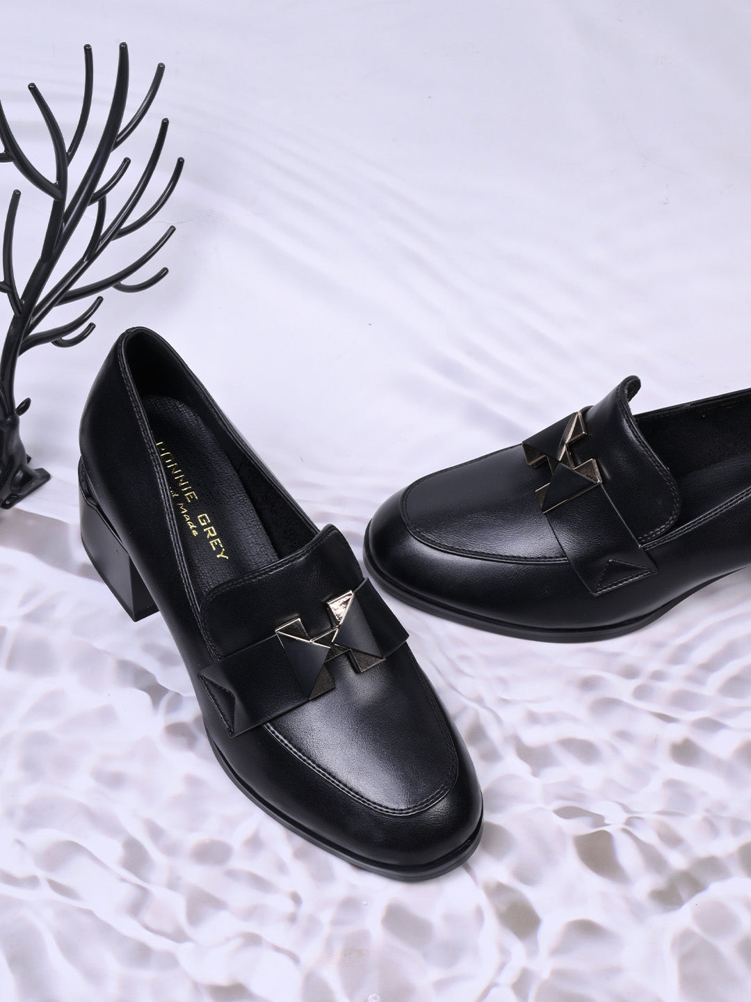 Women, Women Footwear, Black Loafers