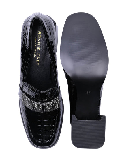 Women, Women Footwear, Black Loafers