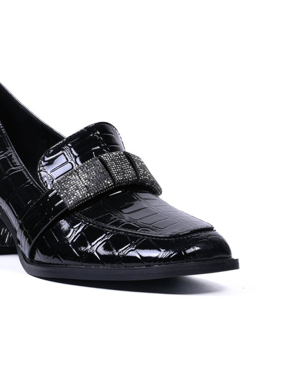Women, Women Footwear, Black Loafers