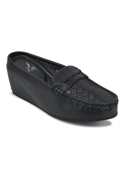 Women, Women Footwear, Black Loafers