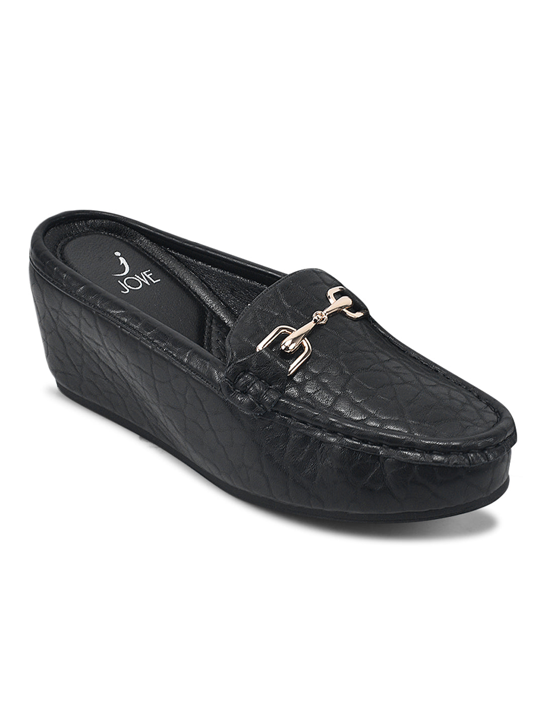 Women, Women Footwear, Black Loafers