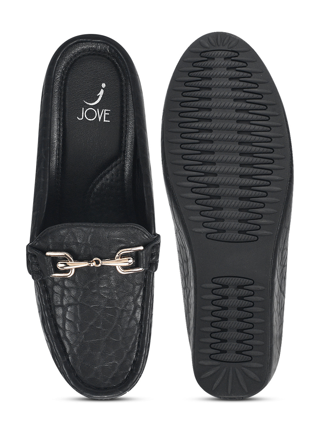 Women, Women Footwear, Black Loafers