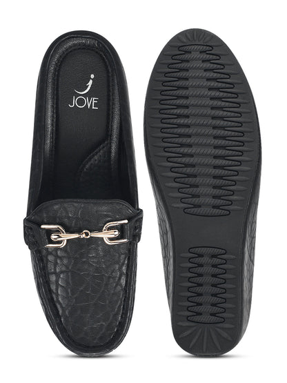 Women, Women Footwear, Black Loafers