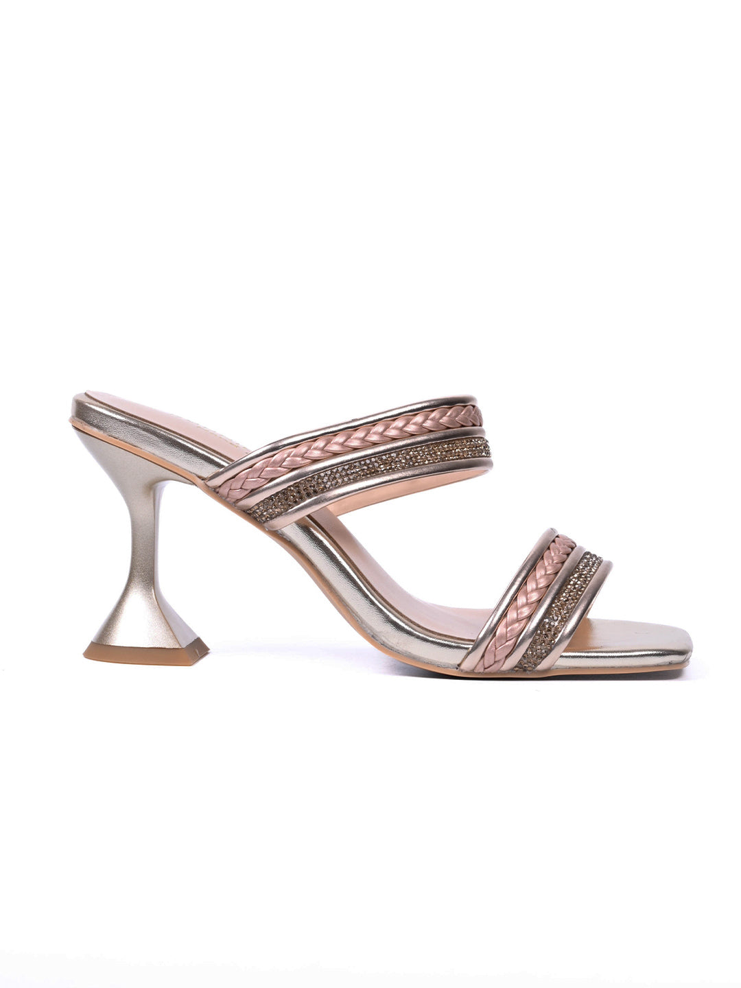 Women, Women Footwear, Gold Sandals