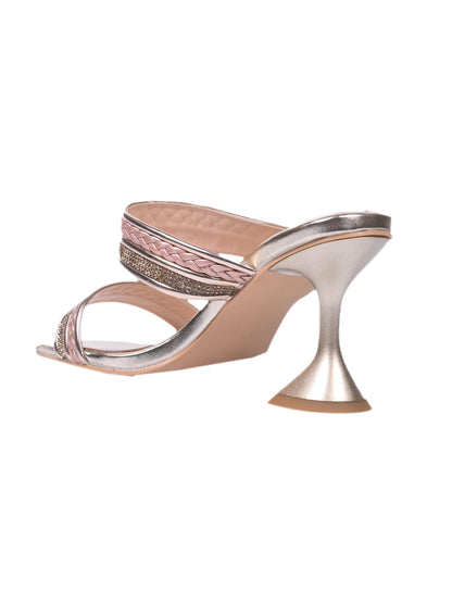 Women, Women Footwear, Gold Sandals