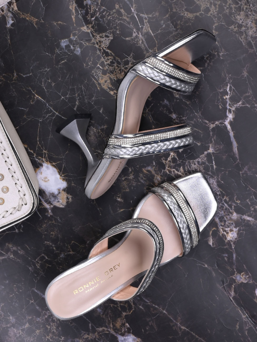 Women, Women Footwear, Silver Sandals