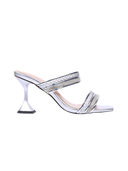 Women, Women Footwear, Silver Sandals