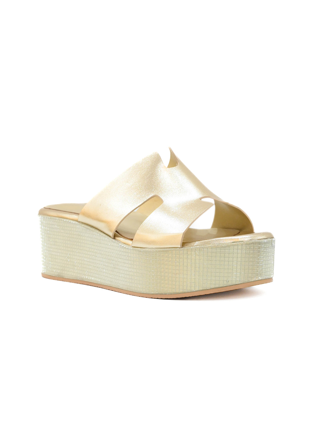 Women, Women Footwear, Gold Sandals