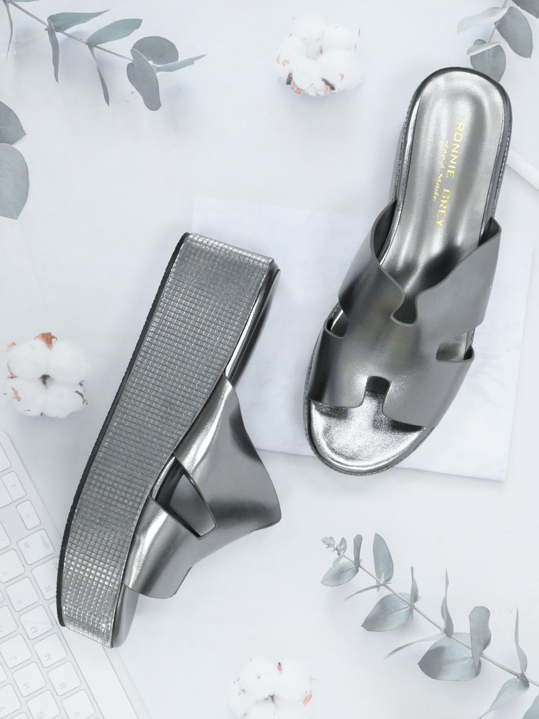 Women, Women Footwear, Silver Sandals