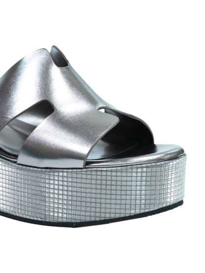 Women, Women Footwear, Silver Sandals