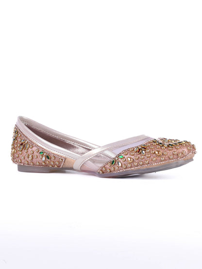 Women, Women Footwear, Rose Gold Mojaris