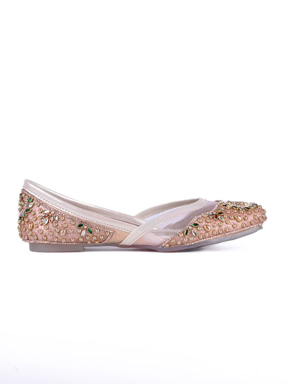 Women, Women Footwear, Rose Gold Mojaris