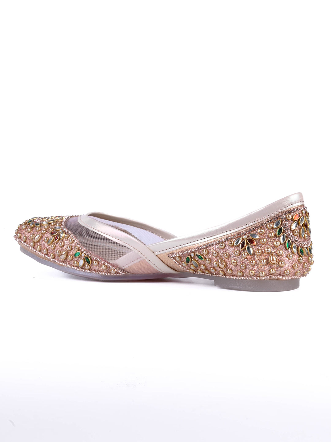 Women, Women Footwear, Rose Gold Mojaris
