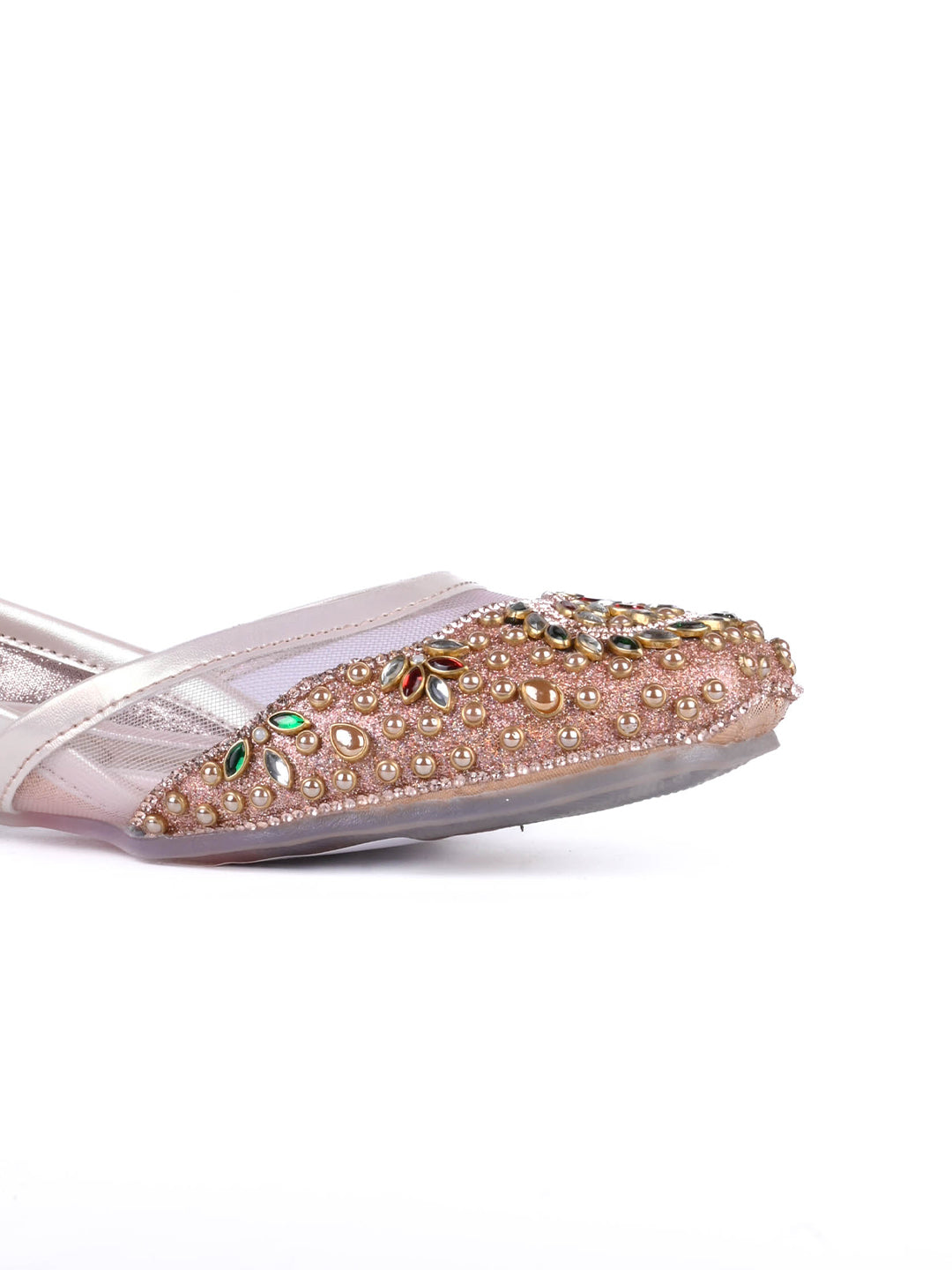 Women, Women Footwear, Rose Gold Mojaris