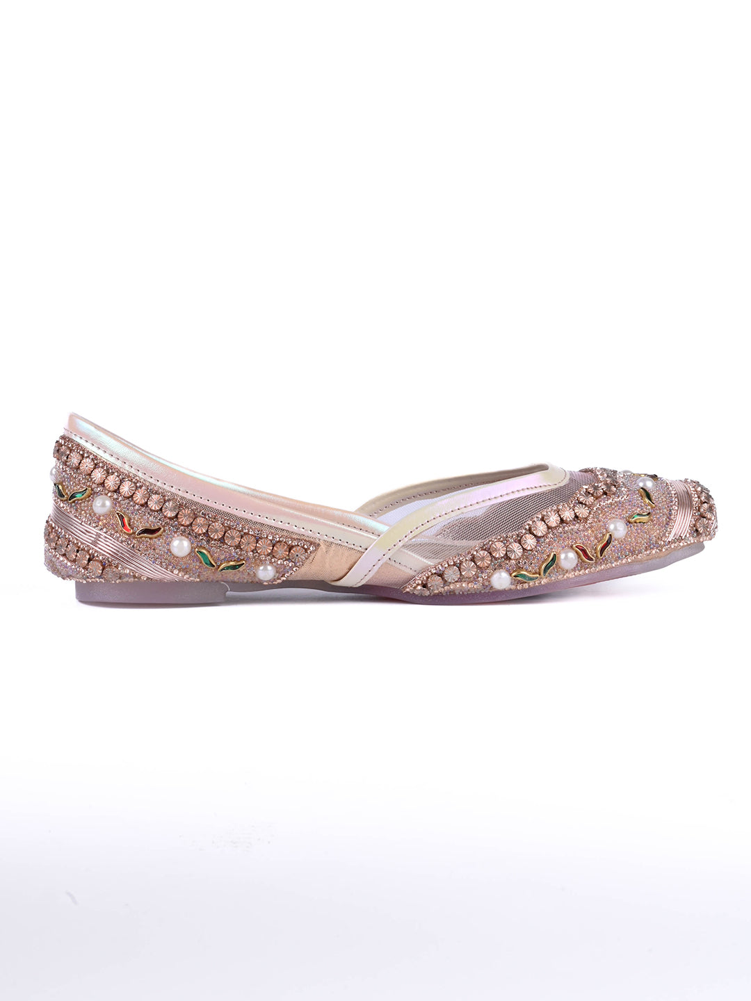 Women, Women Footwear, Rose Gold Mojaris