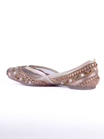 Women, Women Footwear, Rose Gold Mojaris