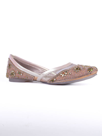 Women, Women Footwear, Rose Gold Mojaris