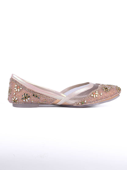 Women, Women Footwear, Rose Gold Mojaris